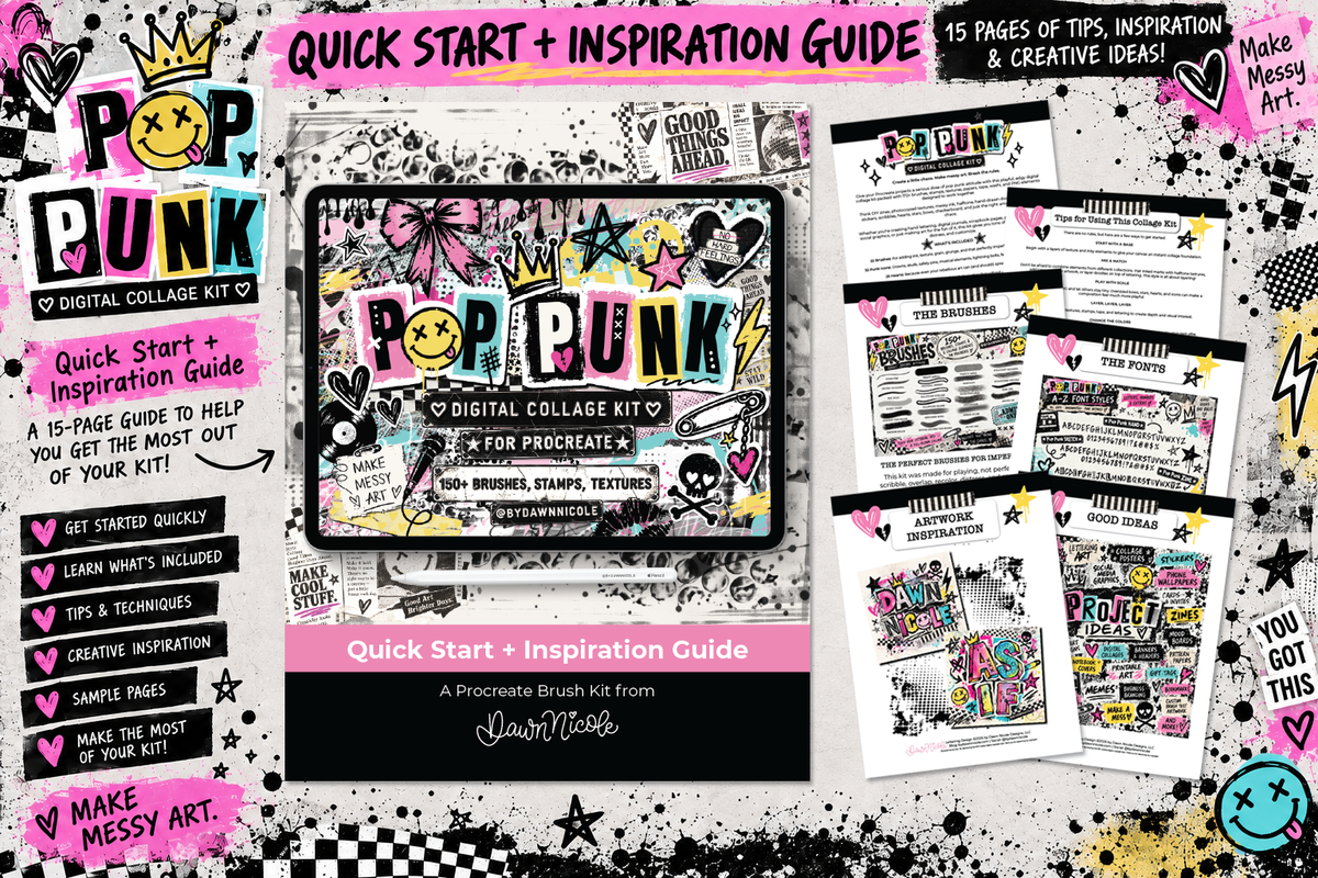 NEW! Pop Punk Digital Collage Kit for Procreate