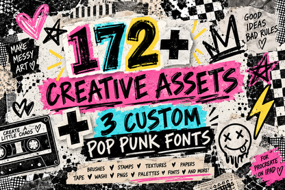 NEW! Pop Punk Digital Collage Kit for Procreate