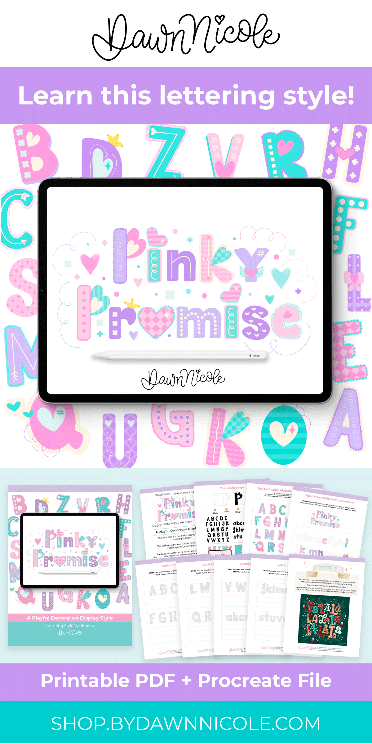 NEW! Pinky Promise Lettering Style Workbook