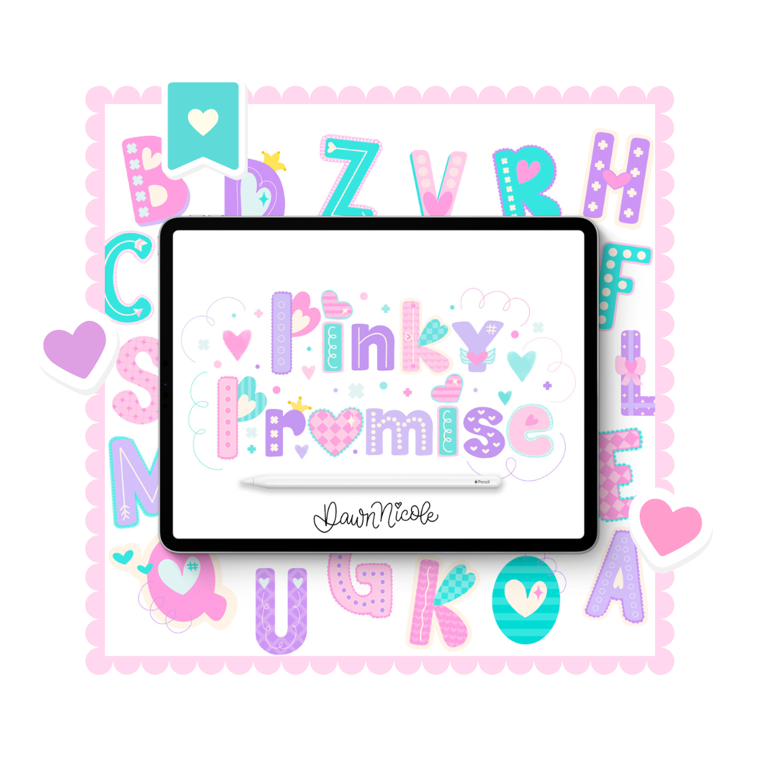 NEW! Pinky Promise Lettering Style Workbook