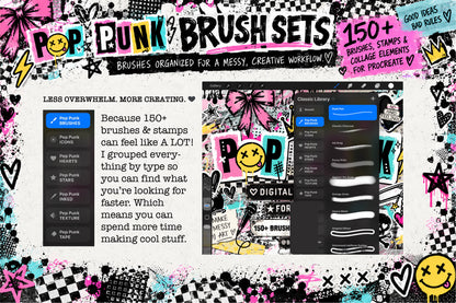 NEW! Pop Punk Digital Collage Kit for Procreate