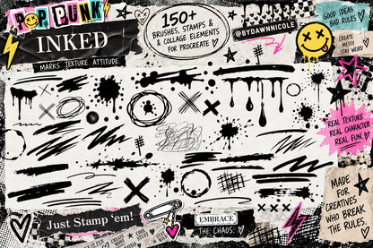 NEW! Pop Punk Digital Collage Kit for Procreate