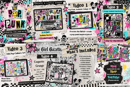 NEW! Pop Punk Digital Collage Kit for Procreate