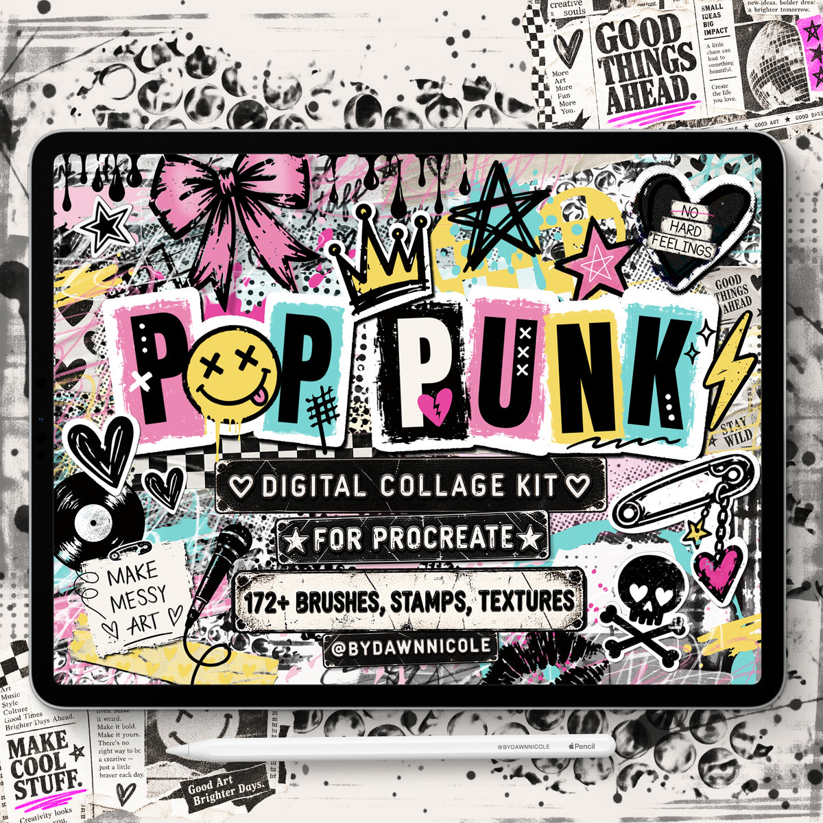 NEW! Pop Punk Digital Collage Kit for Procreate