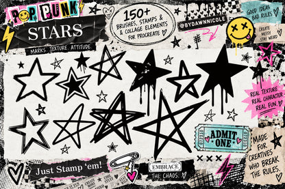 NEW! Pop Punk Digital Collage Kit for Procreate