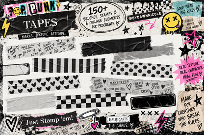 NEW! Pop Punk Digital Collage Kit for Procreate