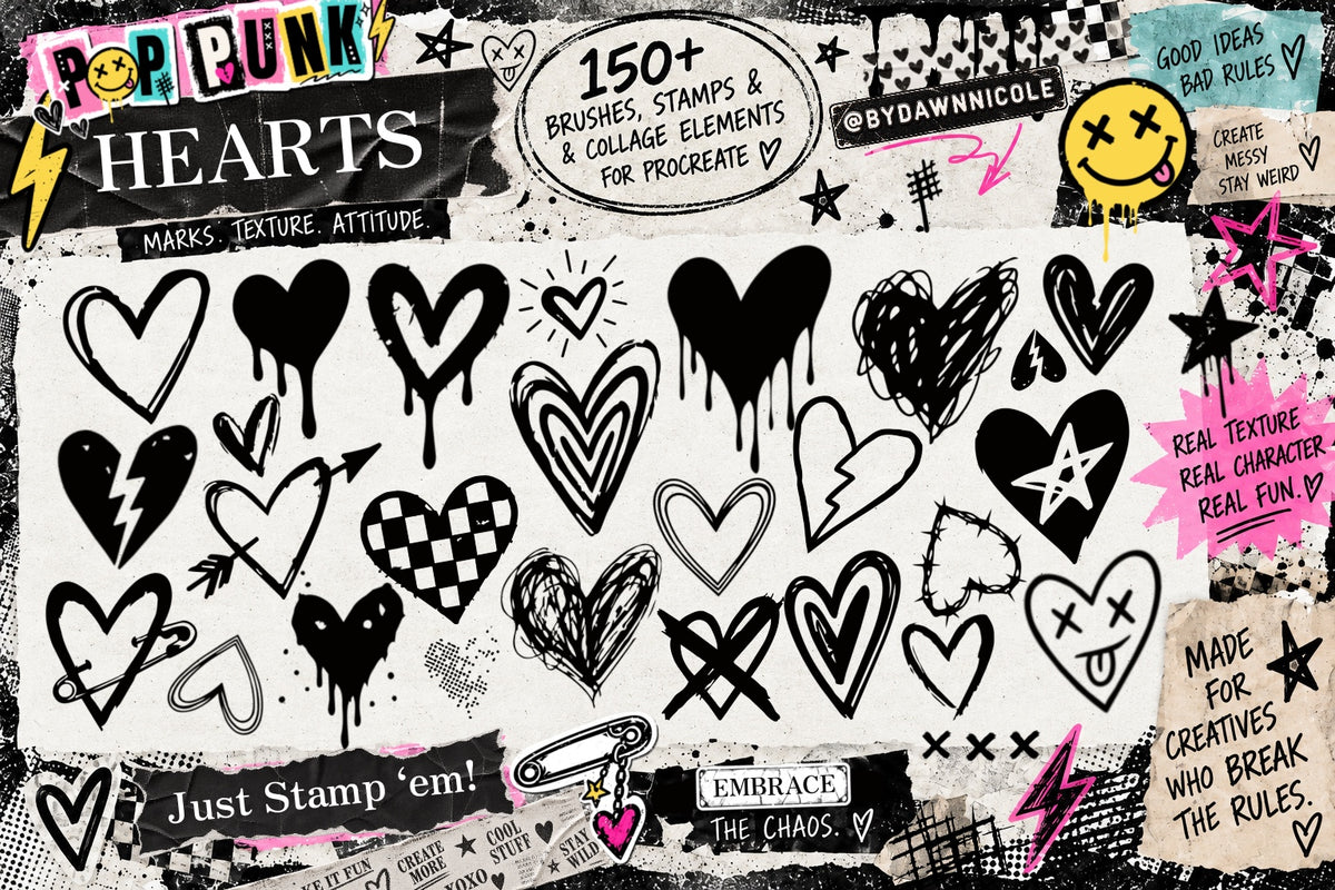NEW! Pop Punk Digital Collage Kit for Procreate