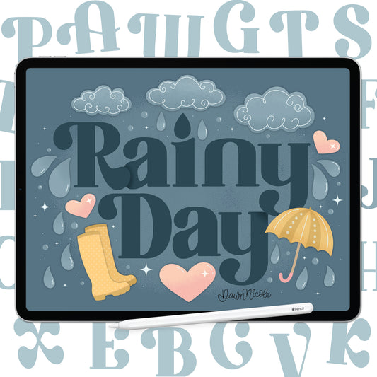 Rainy Day Lettering Style Workbook