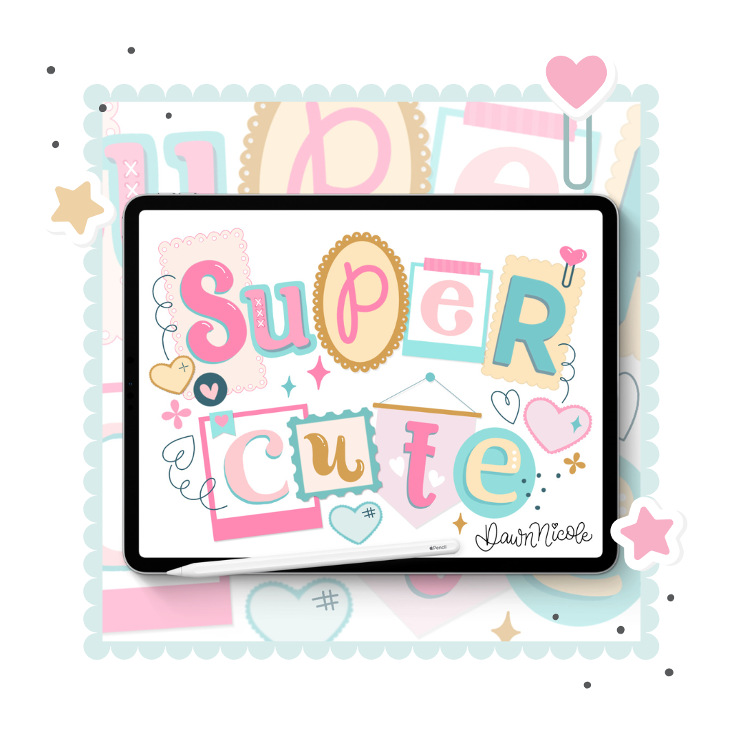 NEW! Super Cute Collage Stamp Kit for Procreate