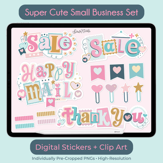 Super Cute Small Business Clip Art + Digital Stickers