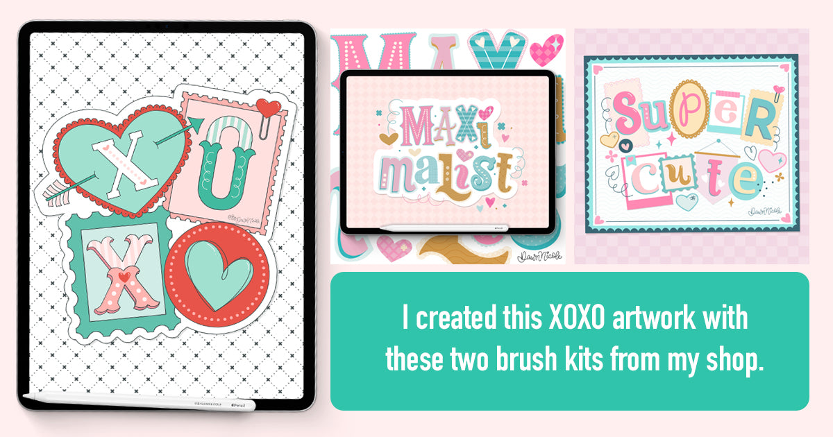 Super Cute Collage Stamp Kit for Procreate