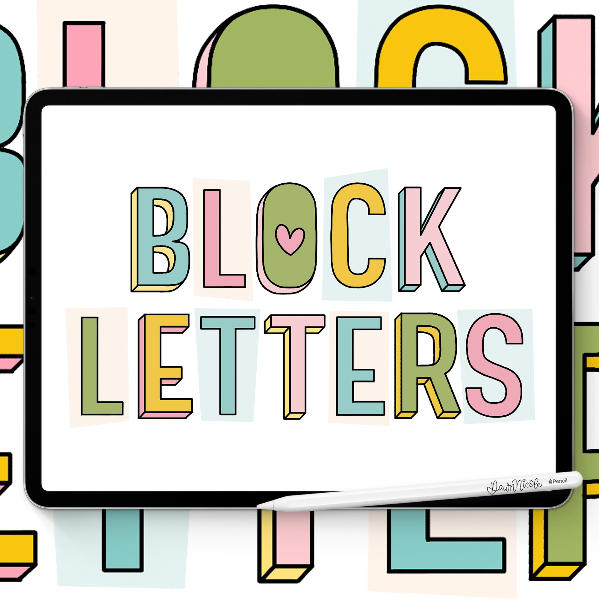 NEW! Block Lettering Style Workbook – Dawn Nicole Lettering Shop