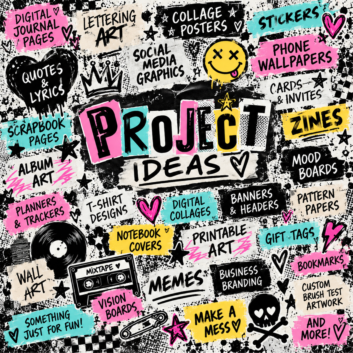 NEW! Pop Punk Digital Collage Kit for Procreate