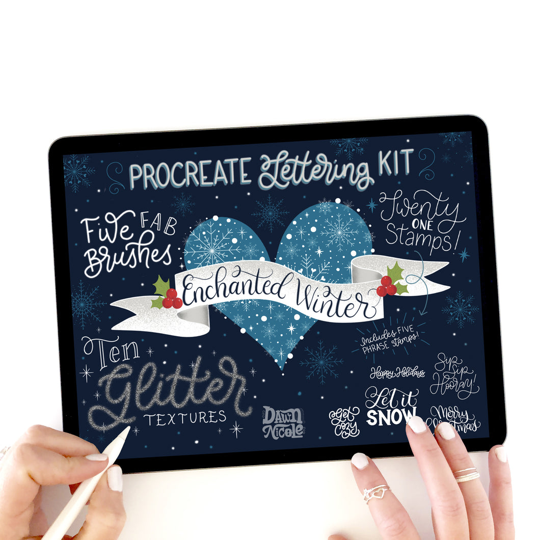 Enchanted Winter Procreate Lettering Kit (DISCONTINUED)
