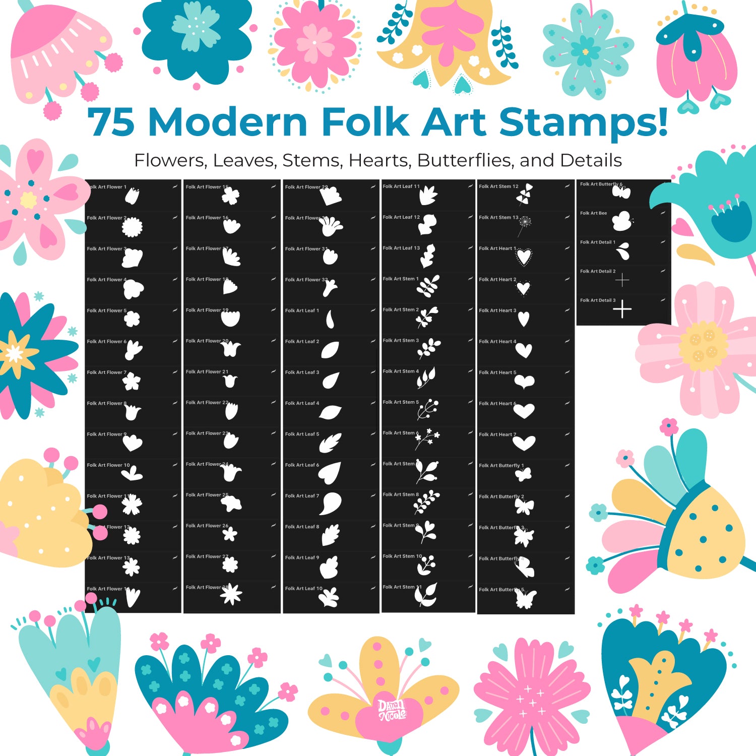 Procreate Lettering Made Easy Vol.4 Mega Pack 400 Stamps -  Sweden