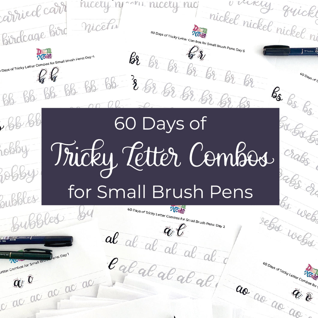 60 Days of Tricky Letter Combos for Small Brush Pens