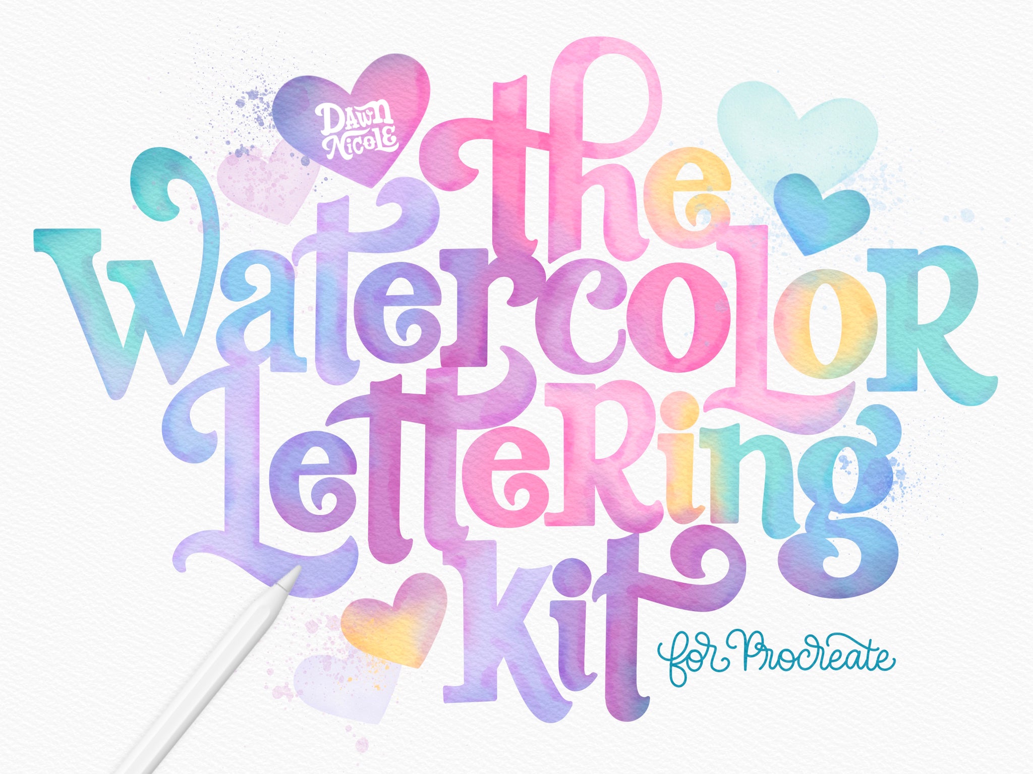 The Watercolor Lettering Kit for Procreate – Dawn Nicole 💖 Lettering Shop